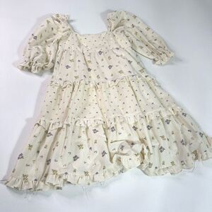 Sweet en Forme Dress Women Small Puff Sleeve Cottagecore Prairie Shabby Chic NWT